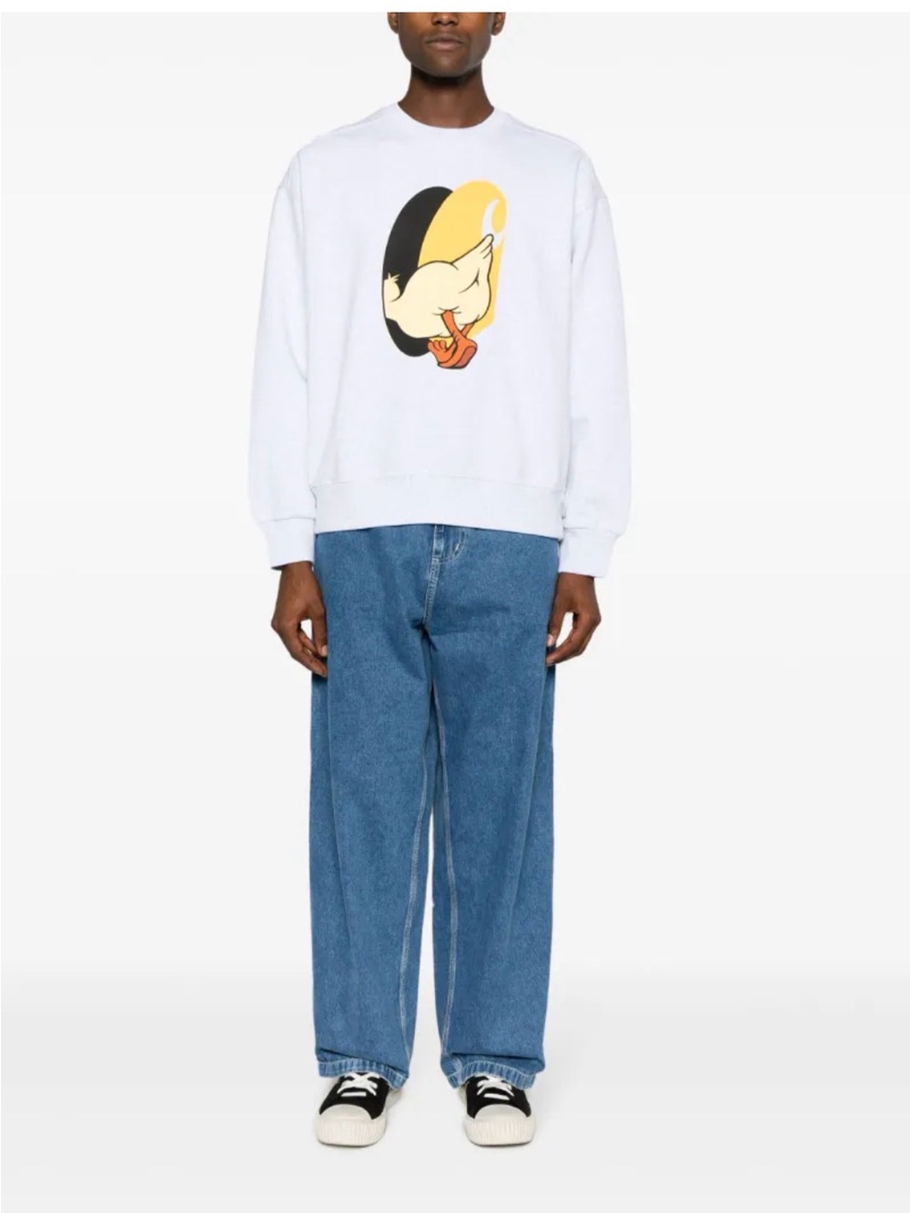 Carhartt Gray Crewneck with Yellow & Black Duck Graphic